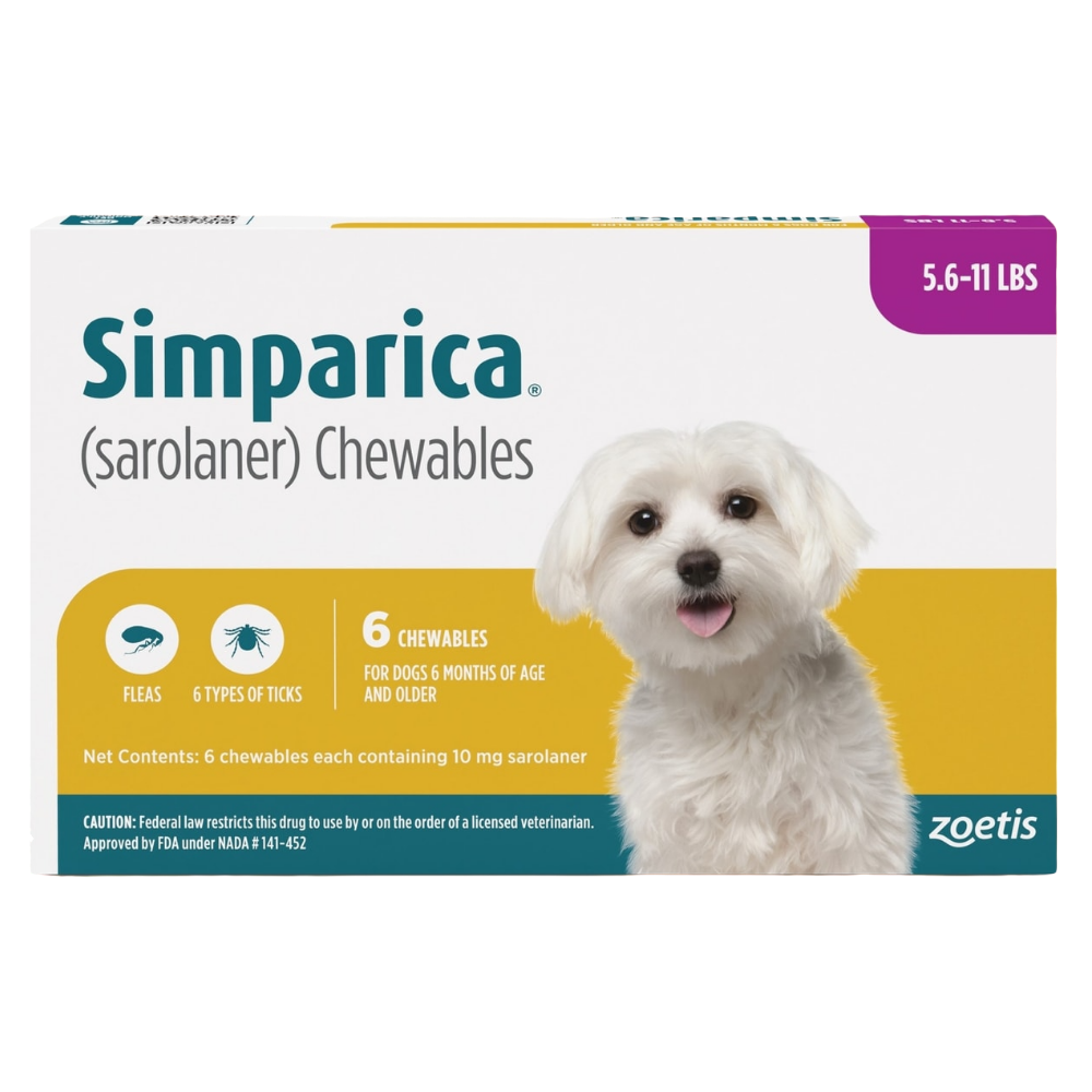 Simparica (Sarolaner) 10mg for Dogs 2.5–5kg – 1 Chewable Tablet