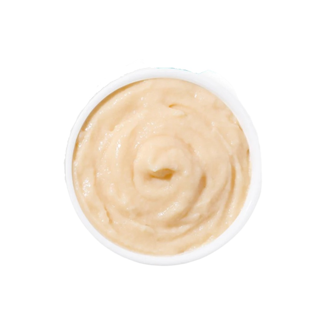 Beige cream in a white container on a white background