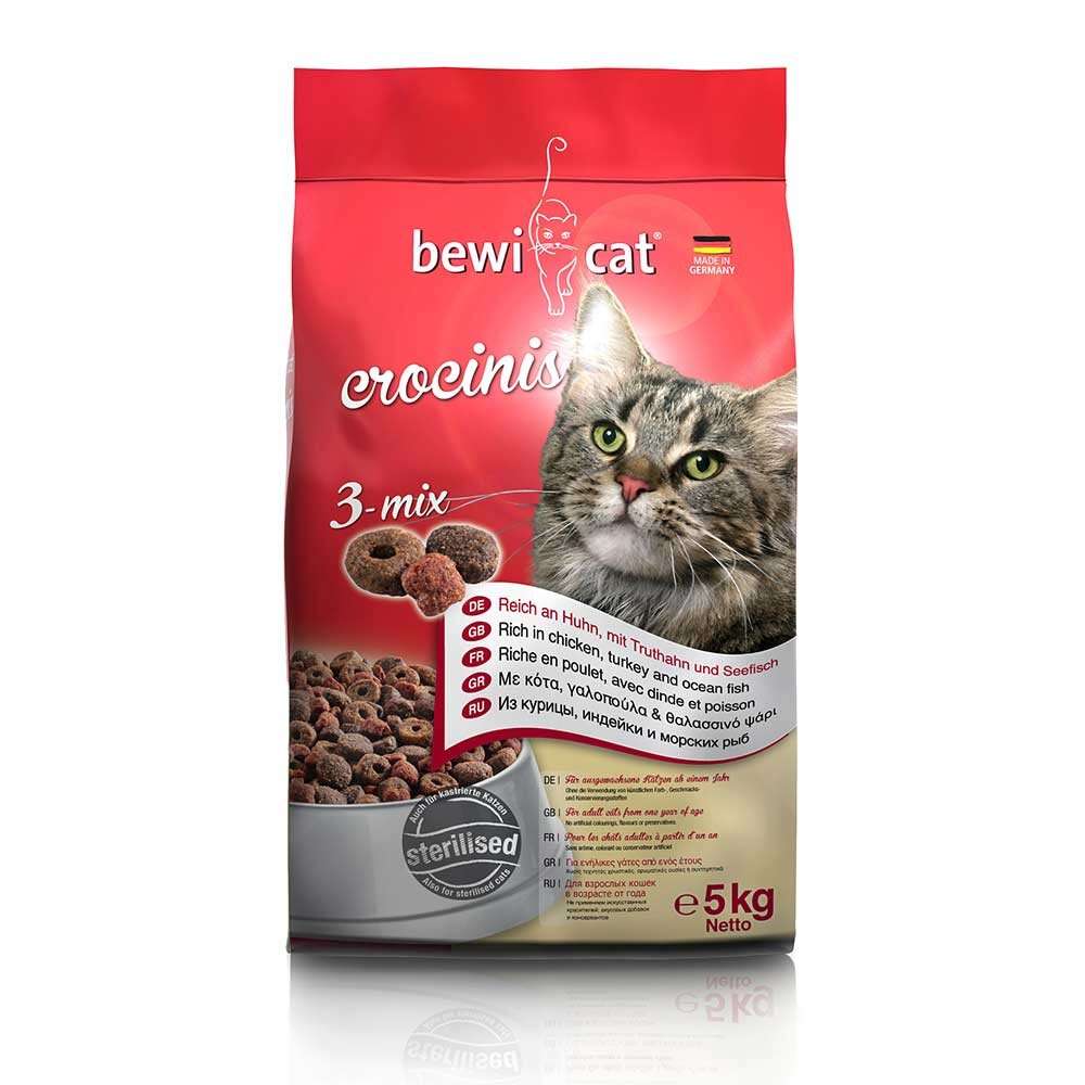 Bewi Cat Crocinis 3 Mix Dry Food Sterilized Adult Cats 5 kg.