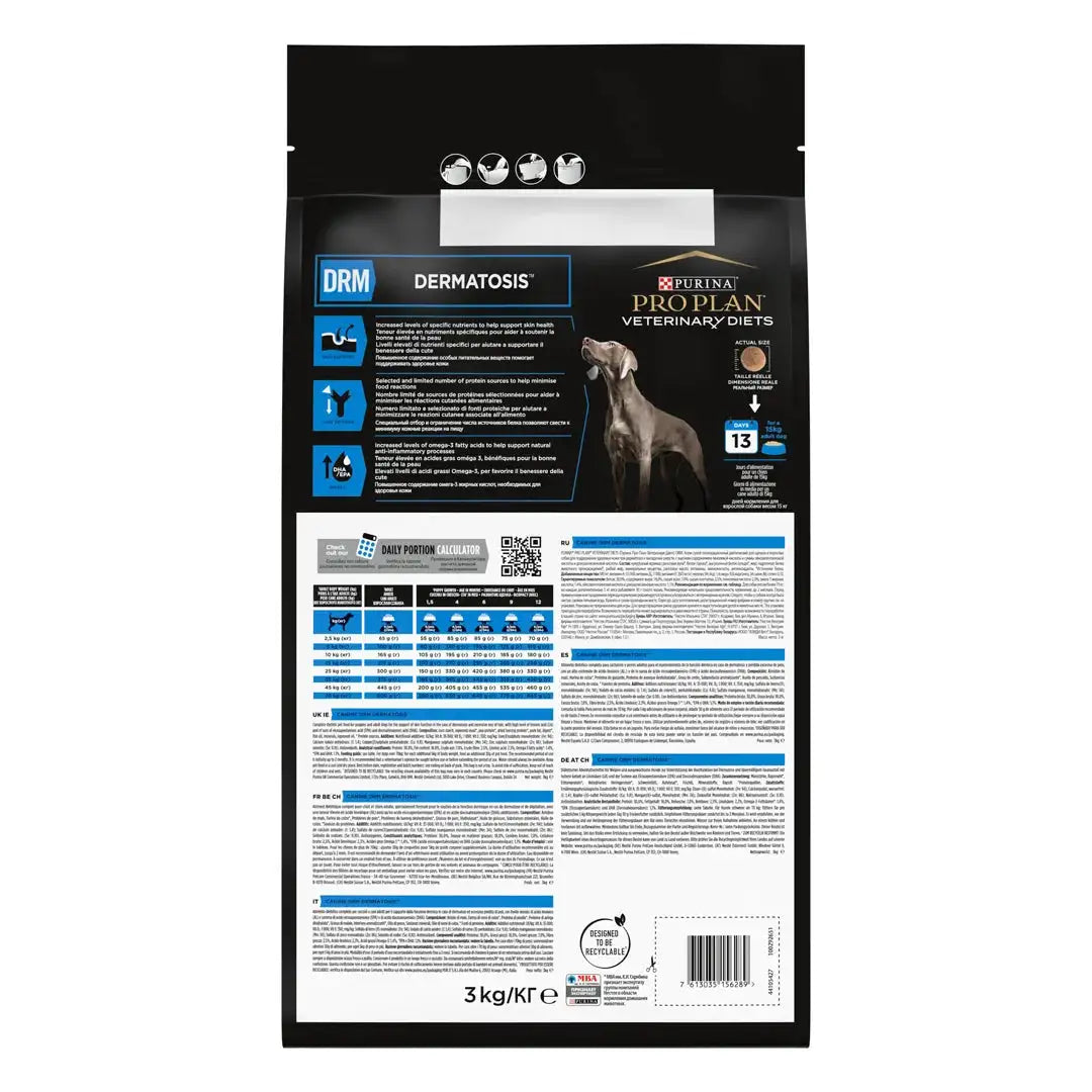 Pro Plan Veterinary Diets Dry Dog Food for Dermatosis 3 kg.