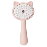 Pink handheld device with cat ears on a white background