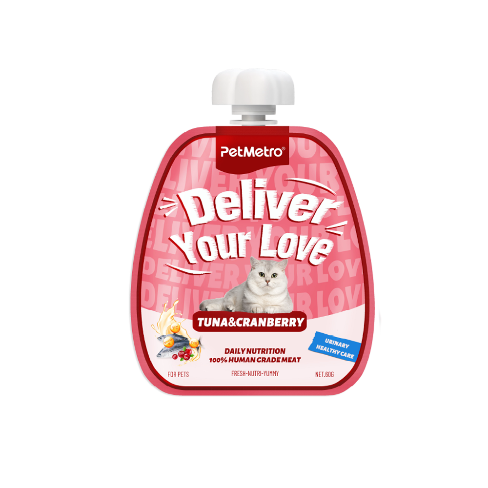 Petmetro Cat Creamy Treat Urinary Healthy Care Tuna & Cranberry 60g.