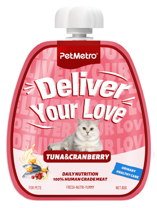 Petmetro Cat Creamy Treat Urinary Healthy Care Tuna & Cranberry 60g.