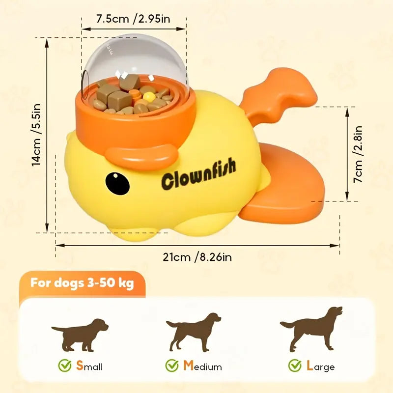 Duck-Shaped Interactive Slow Feeder Dog Toy.