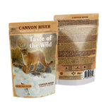 Canyon River pet food package with a mountain lion illustration on a white background