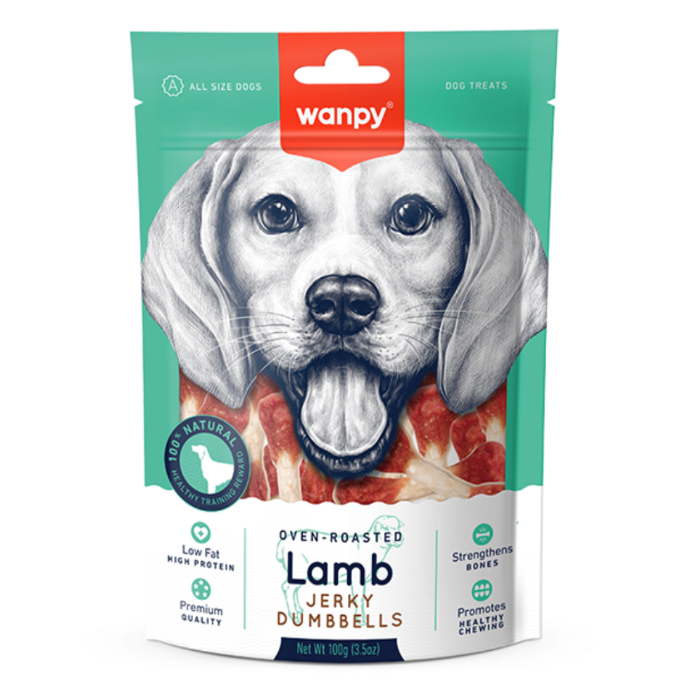 Wanpy Treat For Adult Dog Lamb Jerky Dumbbells 100 g