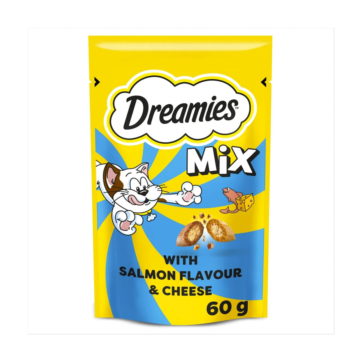 Dreamies Mix Cat Treats salmon and Cheese 60g.