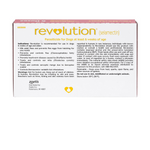 Revolution parasiticide packaging for dogs on a white background