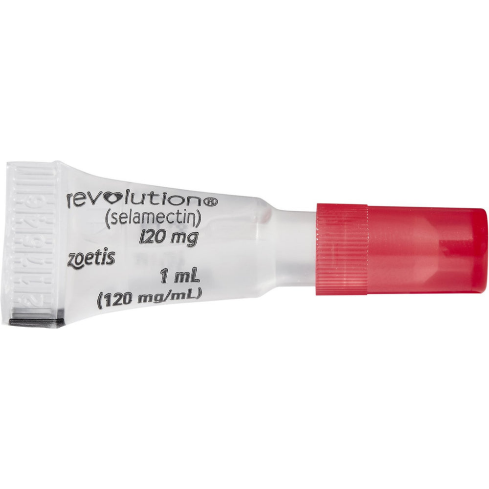 Zoetis Revolution tube with red cap on a white background