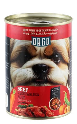 orgo canned food for dog beef with veg & soup 400 g.