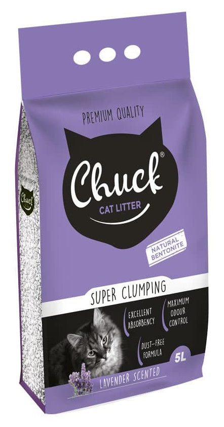 CHUCK CAT LITTER SUPER CLUMPING LAVENDER 5 L.