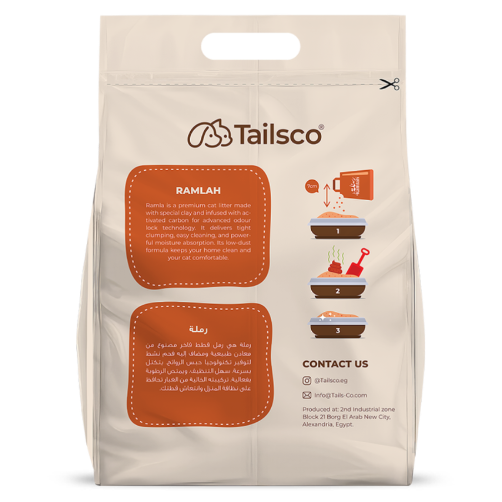 Tailsco product packaging with text and branding on a beige background