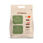 Tailsco coffee package with branding and product details on a beige background