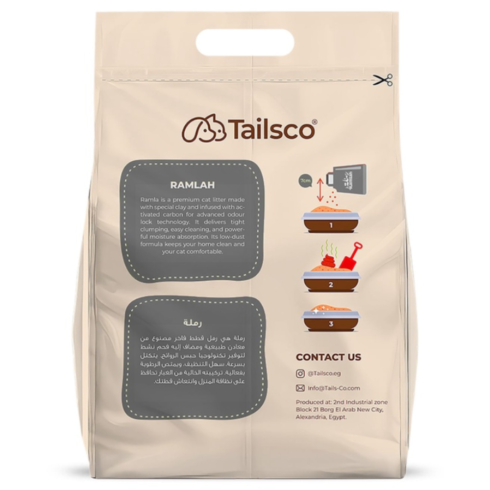 Beige package with Tailsco branding and product details on a white background