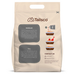 Beige package with Tailsco branding and product details on a white background