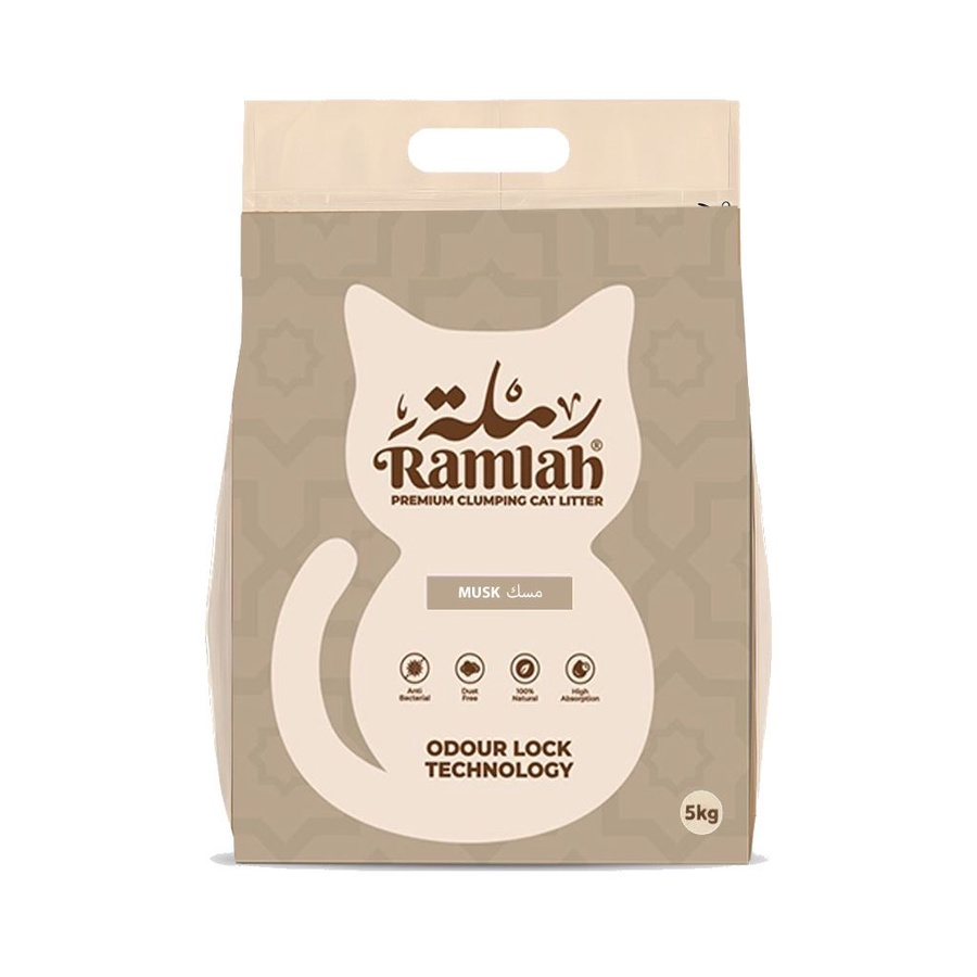 3x Ramlah Premium Cat Litter – Musk Scented 5 Kg ≈ 6 L