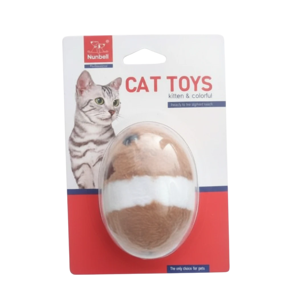 Cat toy packaging with a cat on a white background