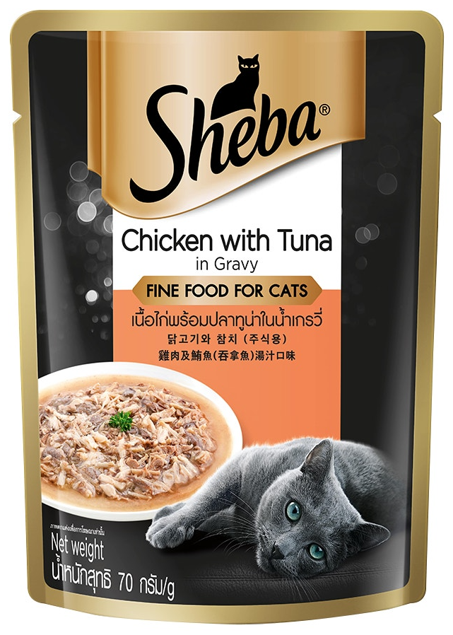 Sheba Premium Cat Food Chicken With Tuna In Gravy 70g