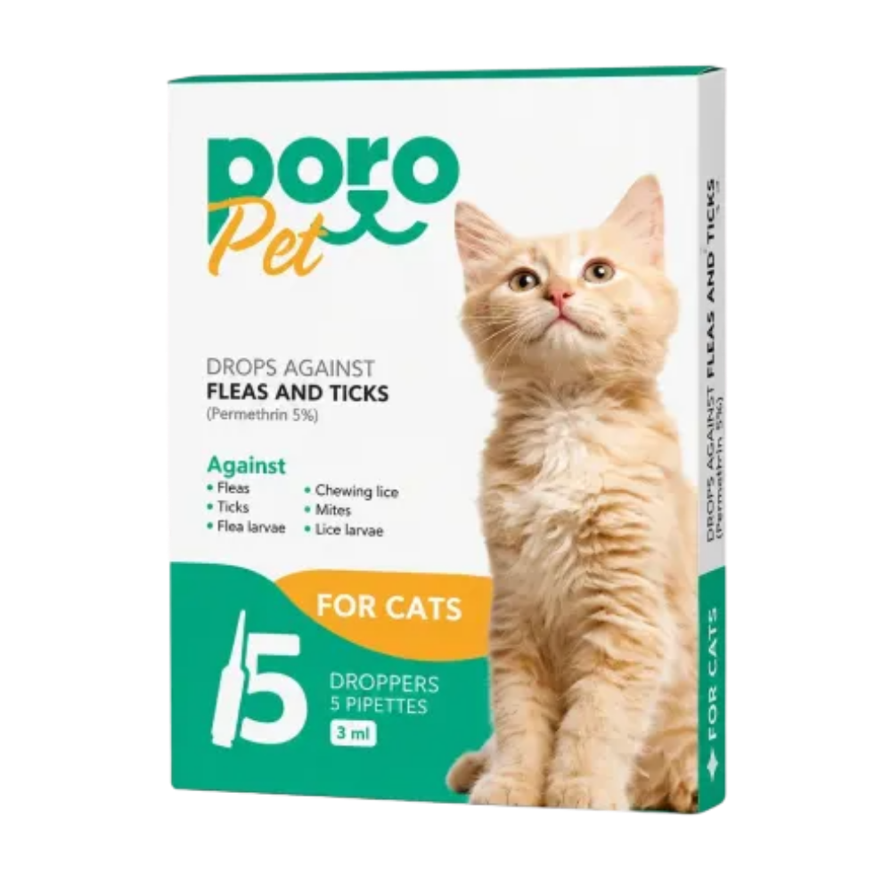 Poro Pet Flea and Tick Solution for Cats 1 Pipette Petfast.shop Poro Pet Cat Flea & Tick Pharmacy petfast.shop Egypt PPO6904S Default Title 55.00