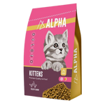 Alpha Kittens cat food package on a white background