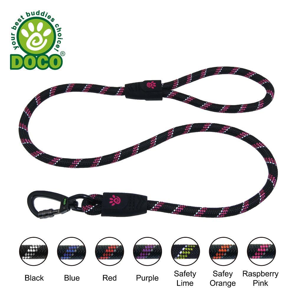 DOCO® 5ft Reflective Rope Dog Leash w/ Click & Lock Snap (3/8" Width x 5ft) (8mm*150cm).