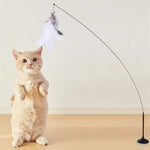 Interactive cat toy steel wire with feather.