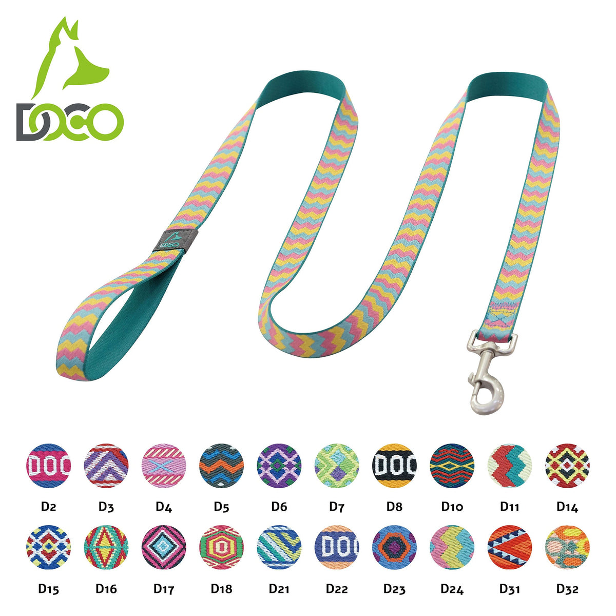 DOCO® Jacquard Stitched Weaved Leash (180CM).