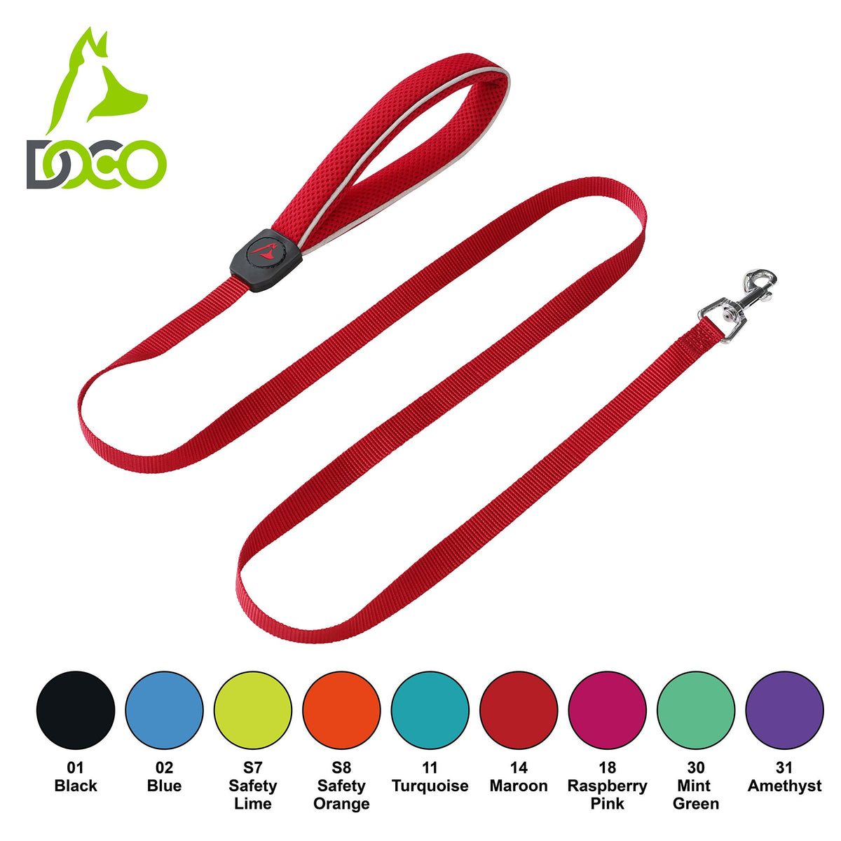 DOCO® Stitched Mesh Handle Dog Leash.
