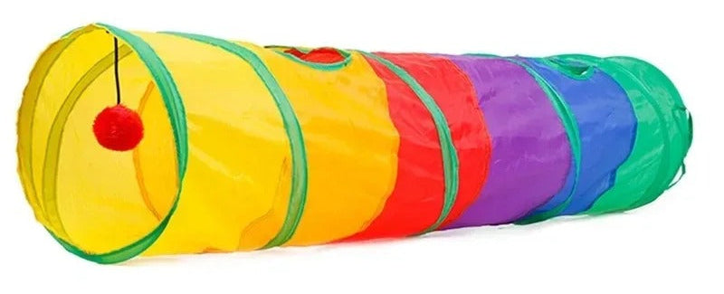 Rainbow Cat Tunnel with Ball Toy Size 115*25Cm