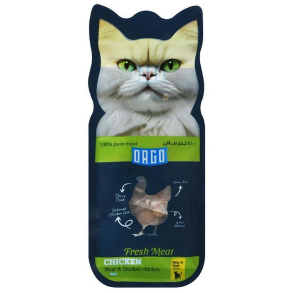 Orgo Fresh meat Chicken Adult Cat Treats.