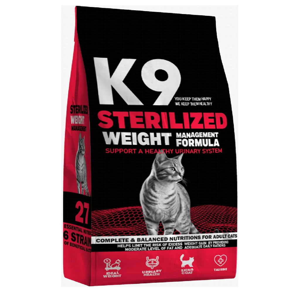 K9 Dry Food for Sterilized Adult Cats.