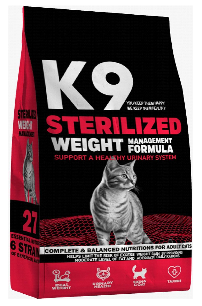 K9 Dry Food for Sterilized Adult Cats.