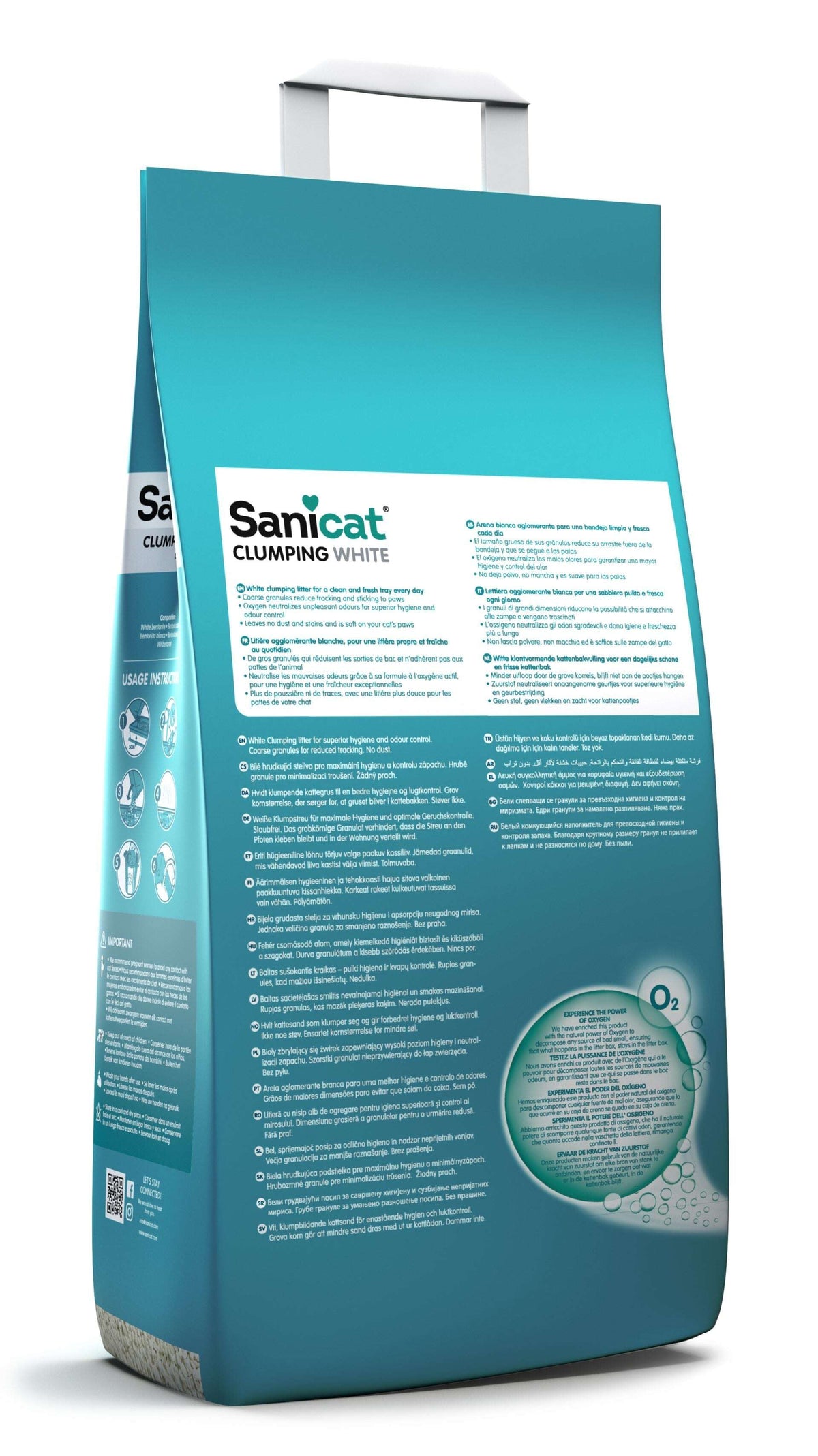 Sanicat Clumping White Fragrance Free 10 L.
