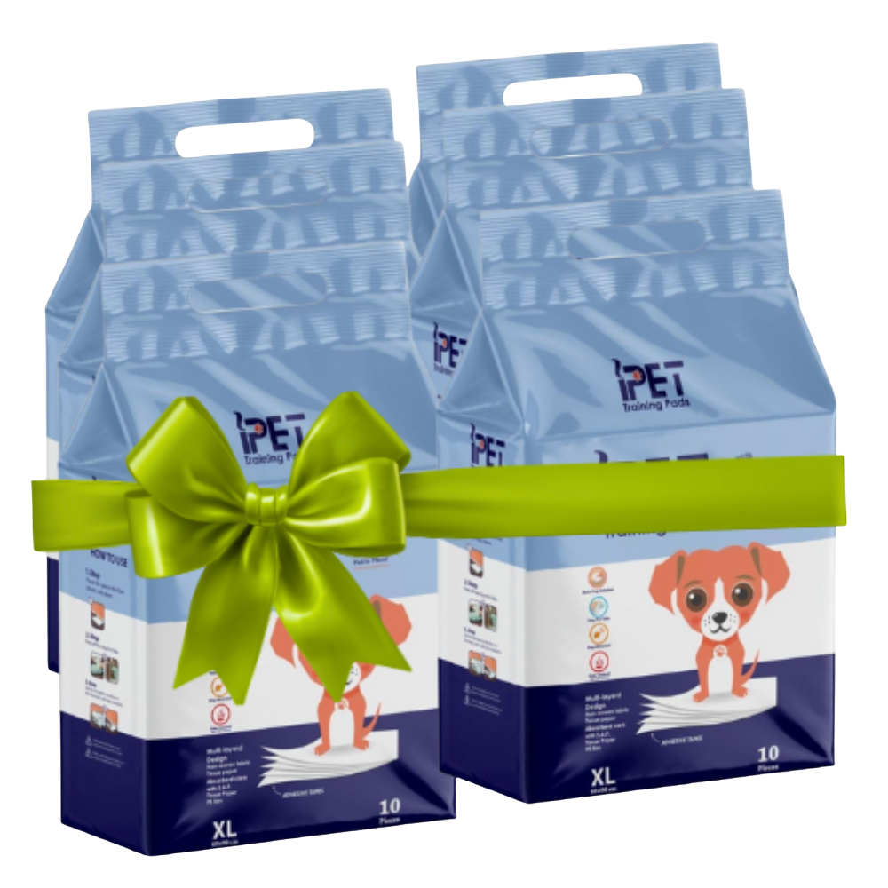 Doggy Diapers packaging with a green bow on a white background