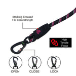 DOCO® 5ft Reflective Rope Dog Leash w/ Click & Lock Snap (3/8" Width x 5ft) (8mm*150cm).