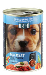 orgo canned food for puppy mix meat with veg & soup 400g.