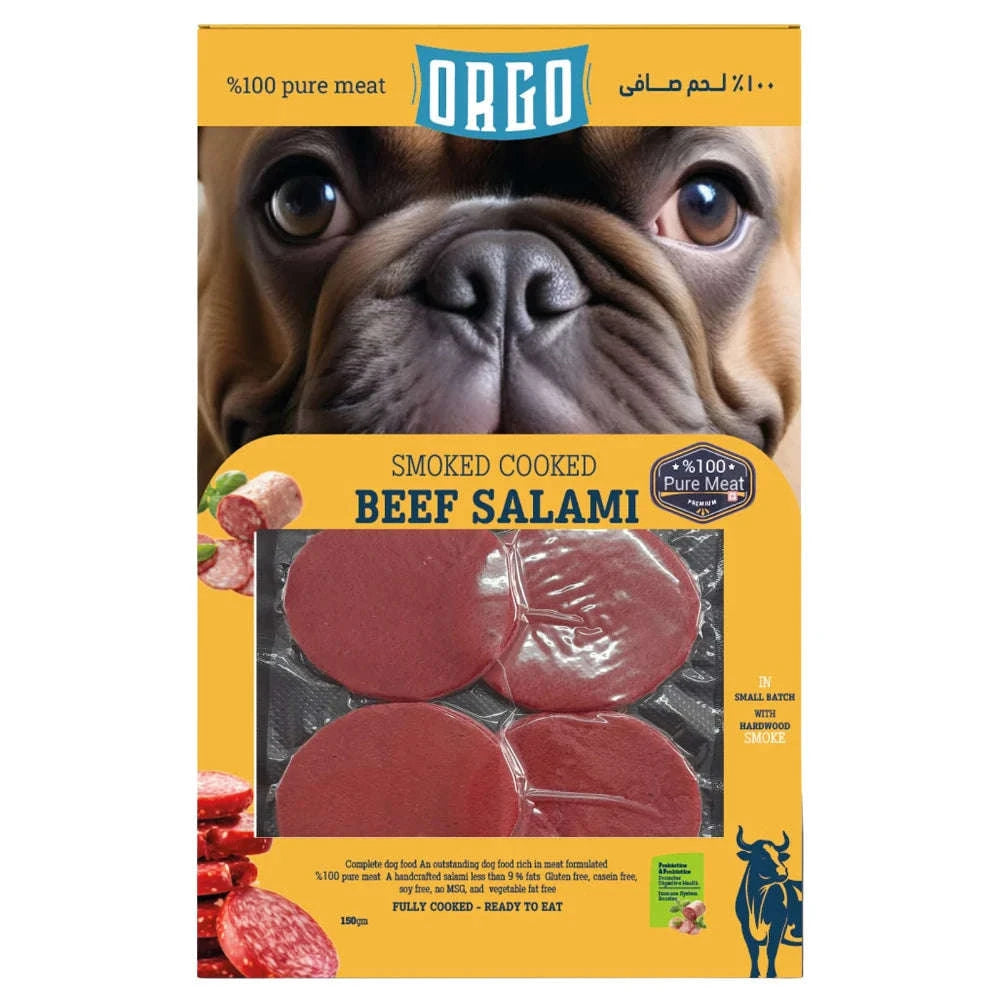 orgo smoked cooked beef salami 150g.