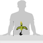 Toy with measurement against a silhouette of a person