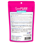 Pink package of SouPurr with text and branding on a white background