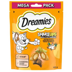 Dreamies ShakeUps Multivitamins packaging for cats with cartoon cat and duck illustration on orange background