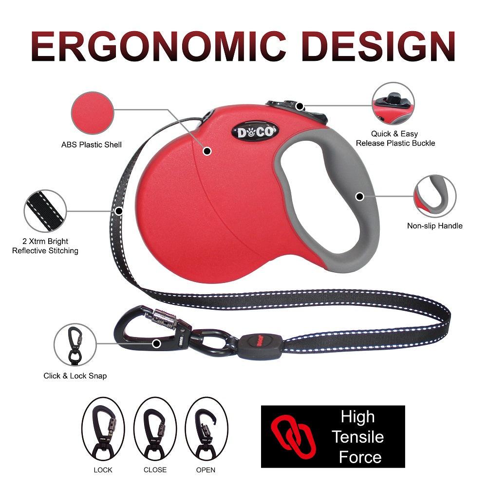 DOCO® ALL DAY ADVENTURE RETRACTABLE DOG LEASH.