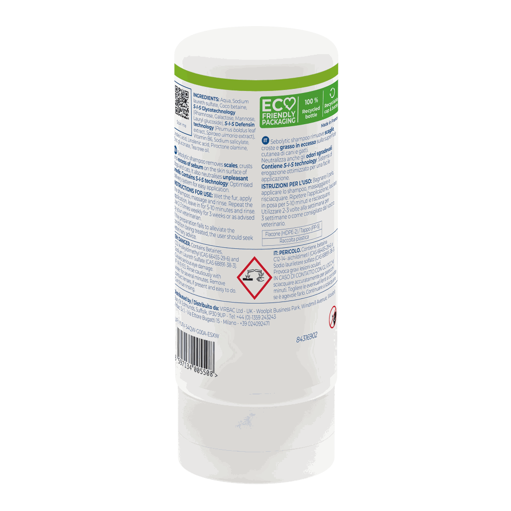 White cylindrical container with a label on a white background