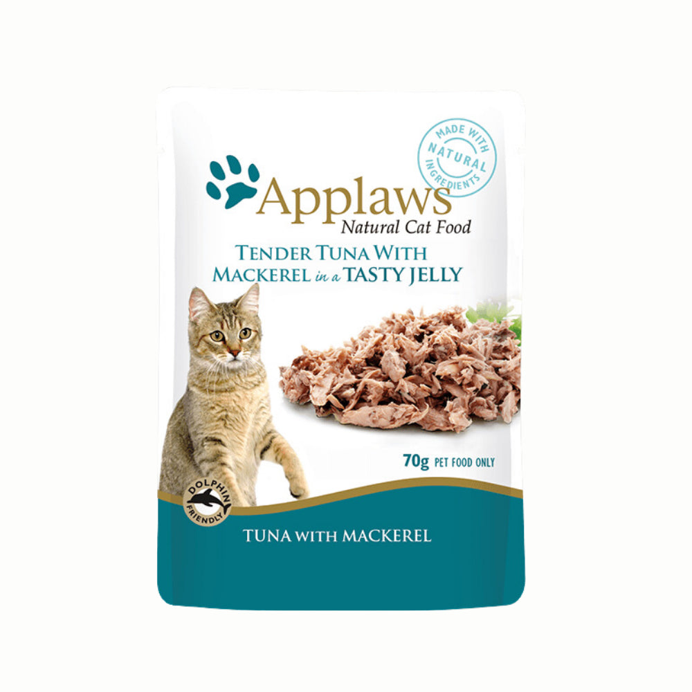 Applaws Natural Tuna with Mackerel in Tasty Jelly Wet Cat Food Pouch- 70g.