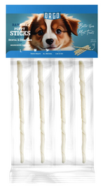 Orgo Rawhide Sticks For Dog Puppy Dental Oral Care 4 PC L.