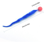 Blue cat toy with a red ball on a white background