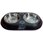 Stainless Steel Double Small Dog and Cat Food Bowl 30CM.