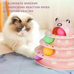 Cat Toys Interactive Cat Toy Sets4Level Tower Cats Pack of 1 Green and Pink.