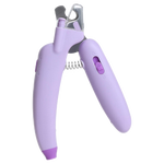 Purple pet nail clipper on a white background
