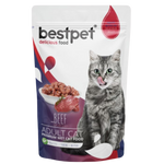 Package of BestPet adult cat food with a cat on the label