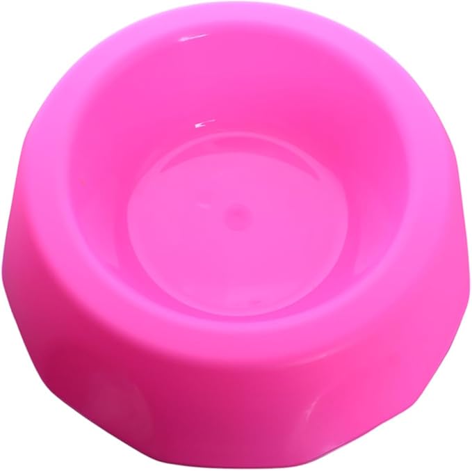 Durable plastic food bowl for dogs.